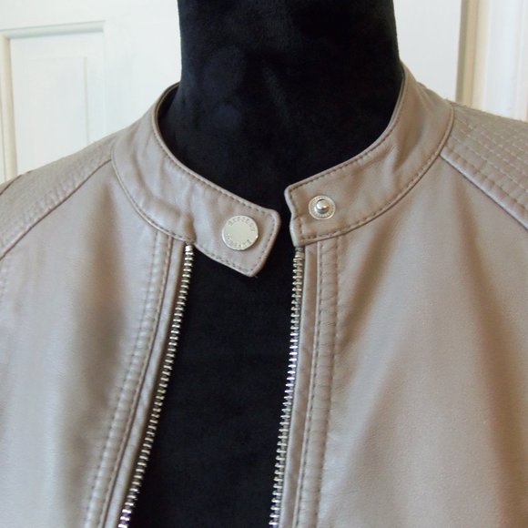 Express Faux Leather Jacket Snap Collar sz S - Picture 5 of 12